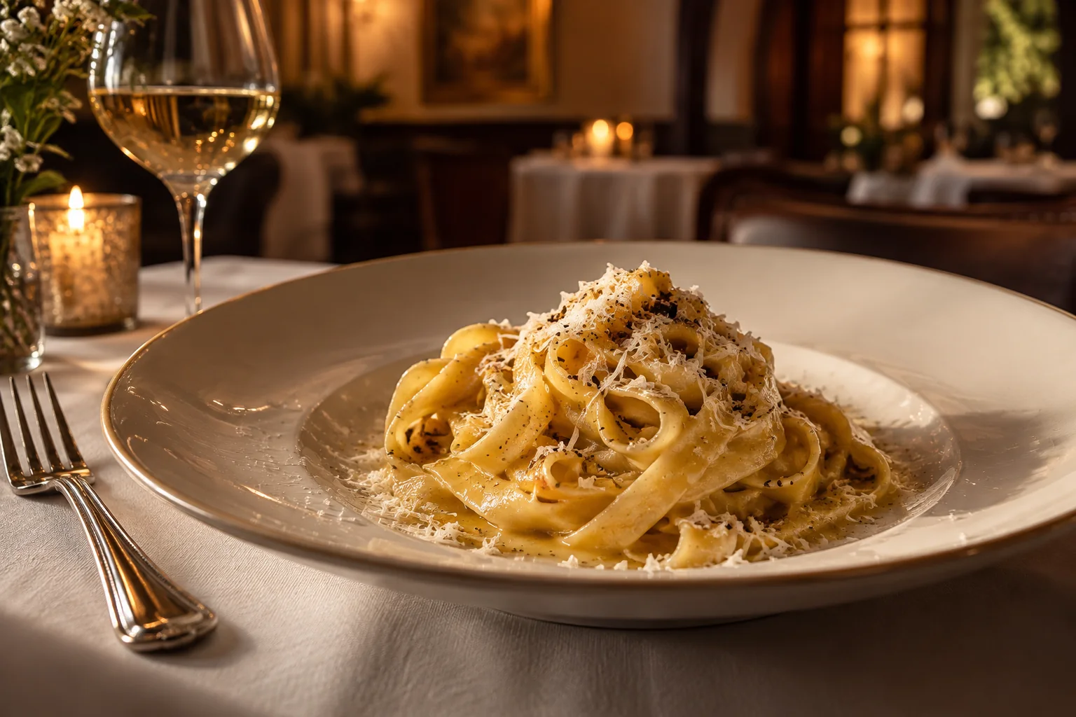 Italian pasta inspiration, served simply on ivory porcelain